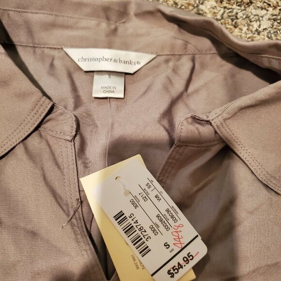 NWT Christopher & Banks Gray Popover Shirt S - Picture 3 of 5
